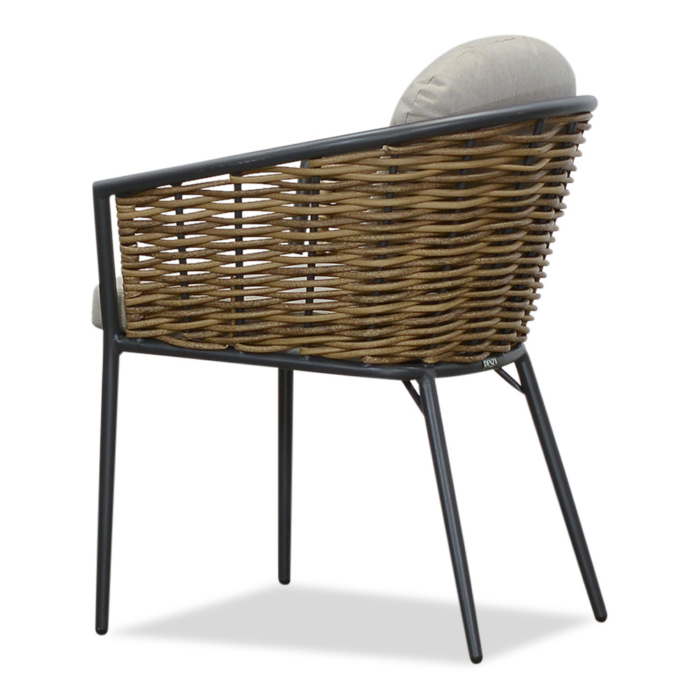 Cervo/Lucca dining tuinset | 4 personen | polywood + wicker | Ø120cm rond