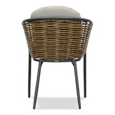 Cervo/Lucca dining tuinset | 4 personen | polywood + wicker | Ø120cm rond
