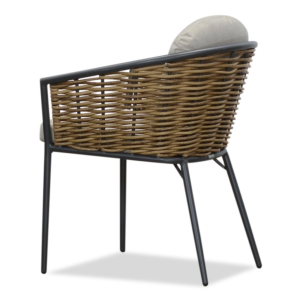 Cervo/Lucca dining tuinset | 6 personen | polywood + wicker | Ø144cm rond