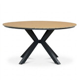 Cervo/Lucca dining tuinset | 6 personen | polywood + wicker | Ø144cm rond