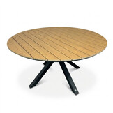 Cervo/Lucca dining tuinset | 6 personen | polywood + wicker | Ø144cm rond