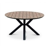 Cervo bruin/Portofino Sahara Dust dining tuinset | 5 personen | polywood + touw | 144cm rond
