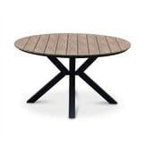 Cervo bruin/Lucca dining tuinset | 5 personen | polywood + wicker | 144cm rond