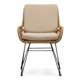 Cleve antraciet/Carlos taupe dining tuinset | 4 personen | teakhout + wicker | 120cm rond