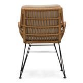 Cleve antraciet/Carlos taupe dining tuinset | 4 personen | teakhout + wicker | 120cm rond