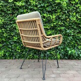 Cleve antraciet/Carlos taupe dining tuinset | 4 personen | teakhout + wicker | 120cm rond