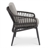 Cleve antraciet/Alicante antraciet dining tuinset | 4 personen | teakhout + wicker | 120cm rond