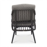 Cleve antraciet/Alicante antraciet dining tuinset | 4 personen | teakhout + wicker | 120cm rond