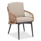 Cleve antraciet/Alicante zand dining tuinset | 4 personen | teakhout + wicker | 120cm rond
