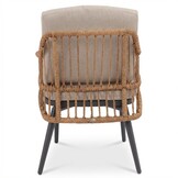 Cleve antraciet/Alicante zand dining tuinset | 4 personen | teakhout + wicker | 120cm rond