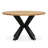 Cleve antraciet/Harper Sahara Dust dining tuinset | 4 personen | teakhout + touw | 120cm rond
