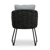 Cleve antraciet/Flora Stone Grey dining tuinset | 4 personen | teakhout + touw | 120cm rond