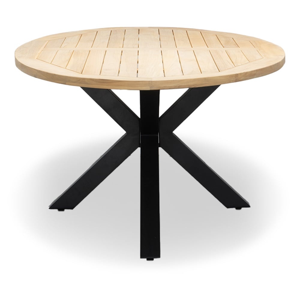 Cleve antraciet/Flora Sahara Dust dining tuinset | 6 personen | teakhout + touw | 240cm ovaal