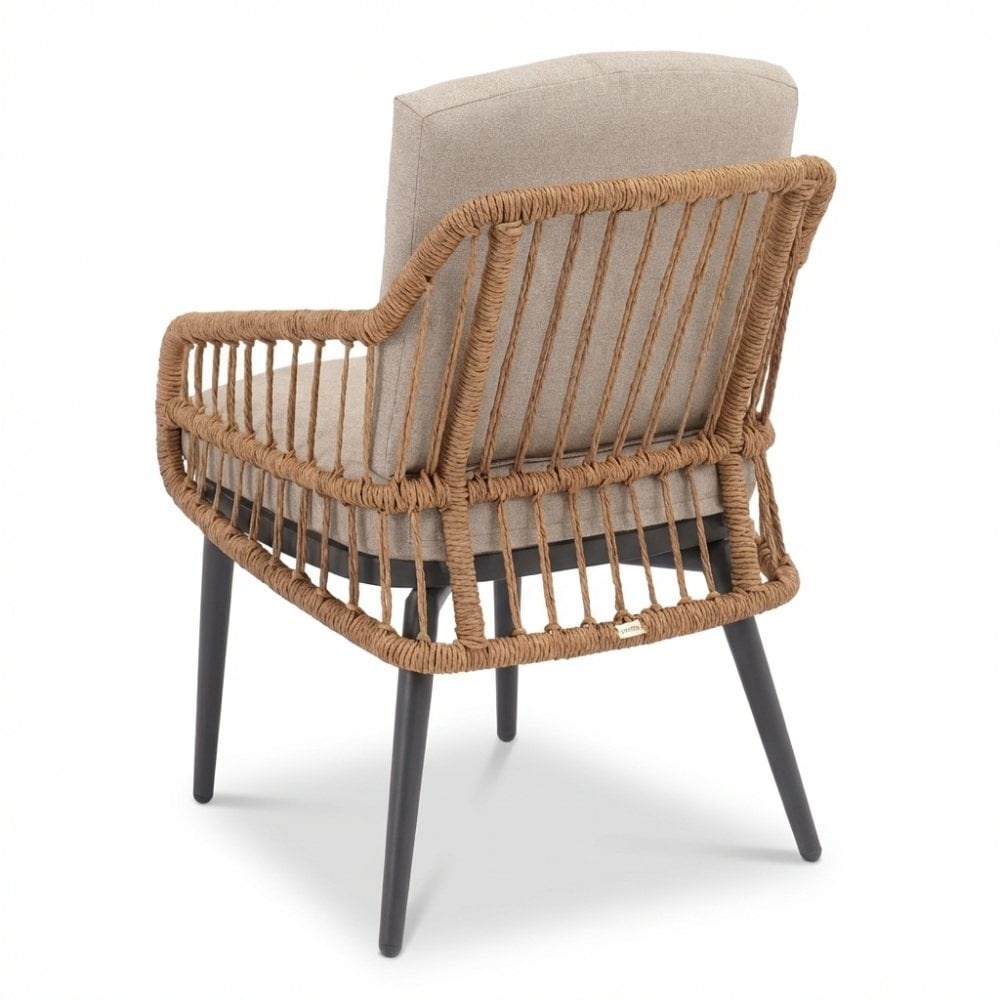 Cleve antraciet/Alicante zand dining tuinset | 8 personen | teakhout + wicker | 280cm ovaal
