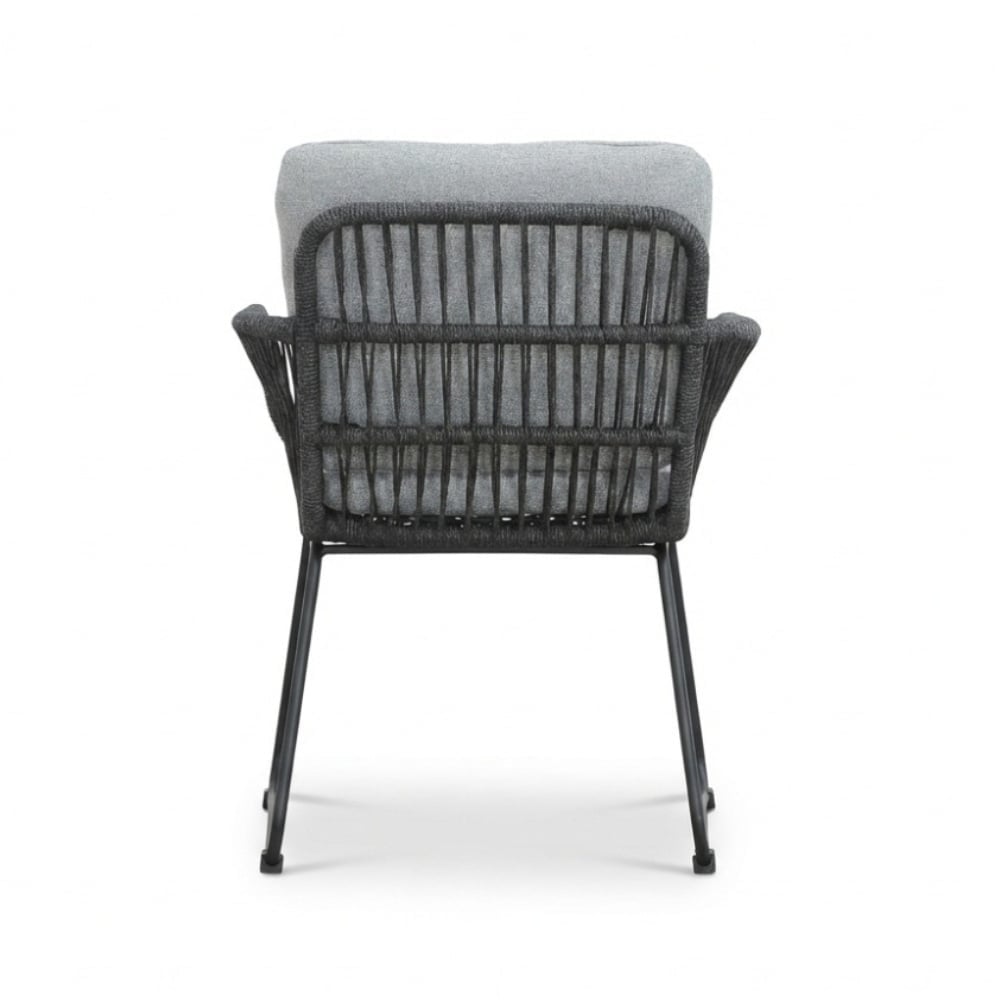 Cleve antraciet/Harper Stone Grey dining tuinset | 8 personen | teakhout + touw | 280cm ovaal
