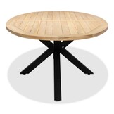 Cleve antraciet/Harper Stone Grey dining tuinset | 8 personen | teakhout + touw | 280cm ovaal