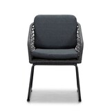 Corfu/Tulum Lava Grey dining tuinset | 4 personen | teakhout + touw | 150cm