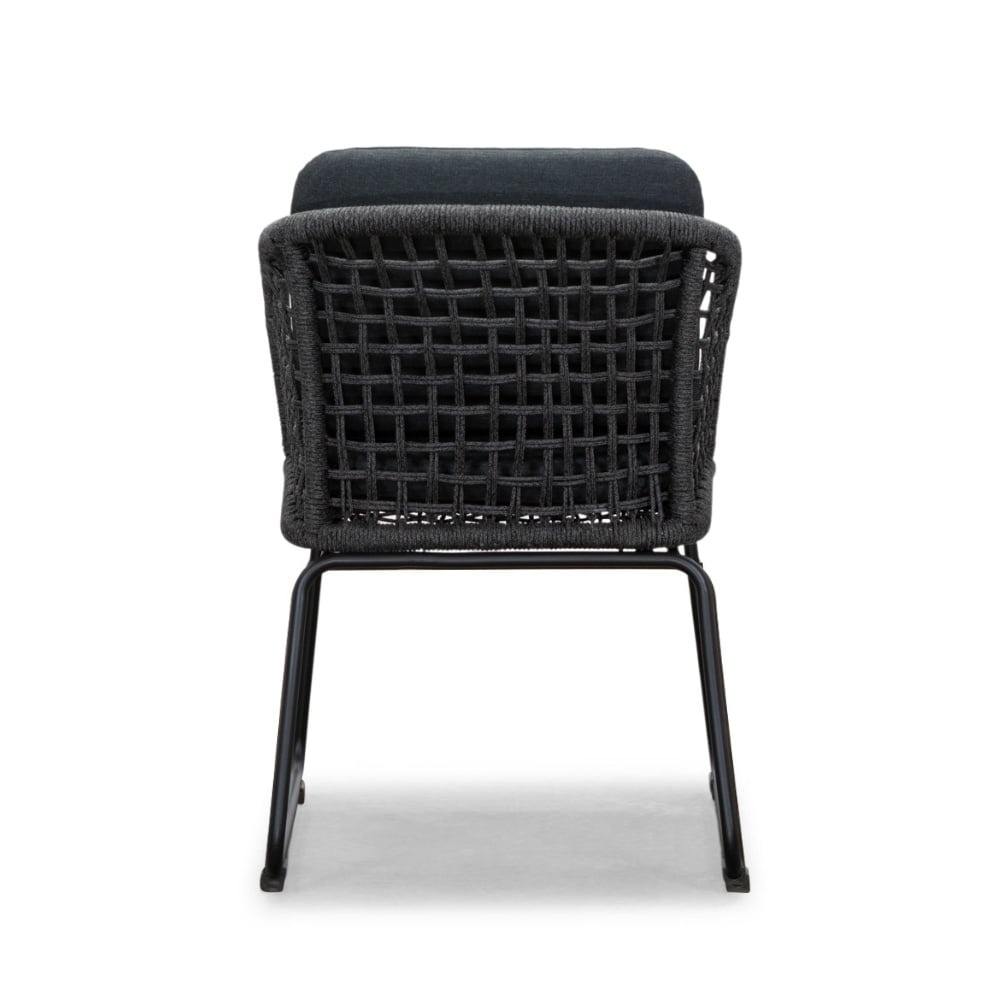 Corfu/Tulum Lava Grey dining tuinset | 4 personen | teakhout + touw | 150cm