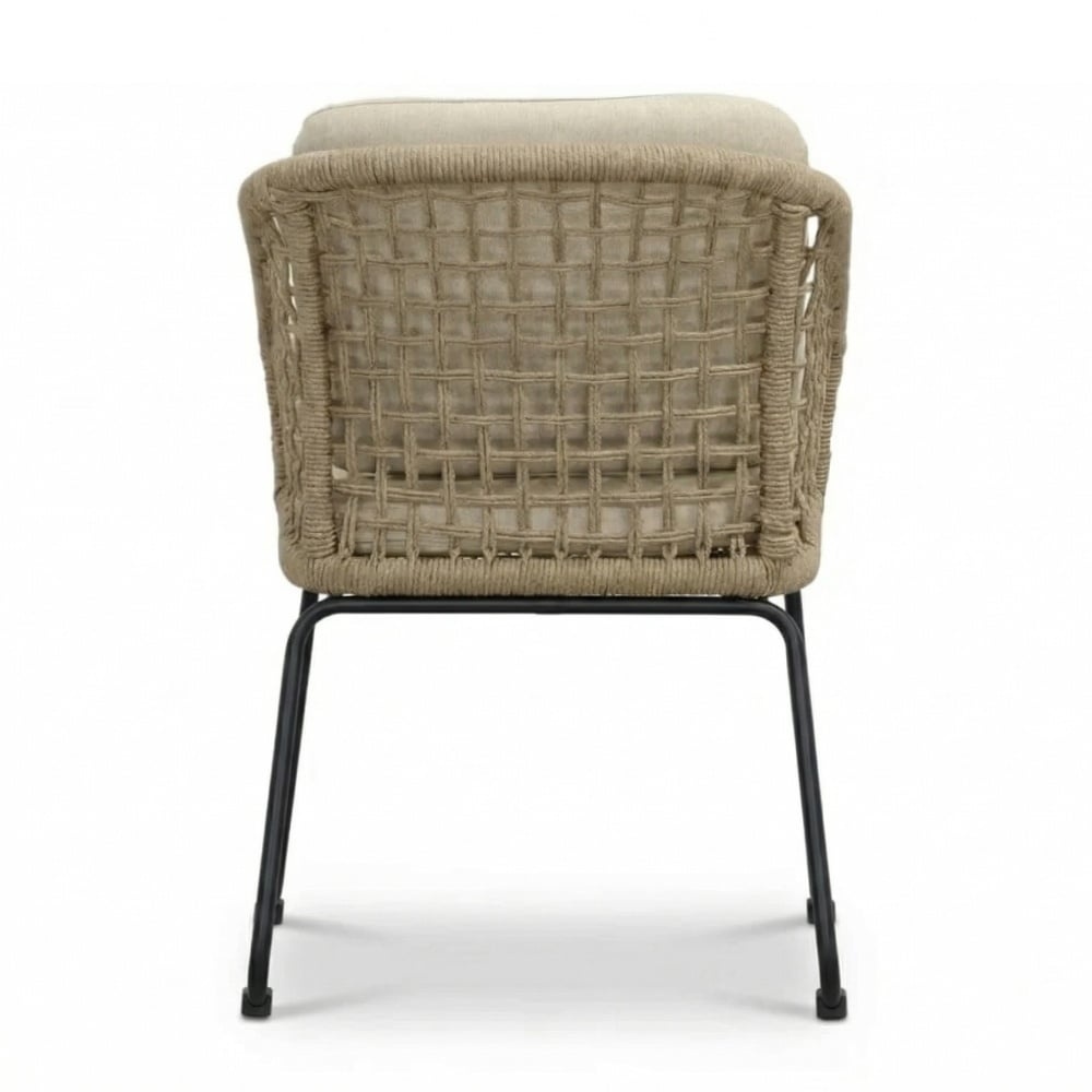 Corfu/Tulum Sahara Dust dining tuinset | 6 personen | teakhout + touw | 200cm