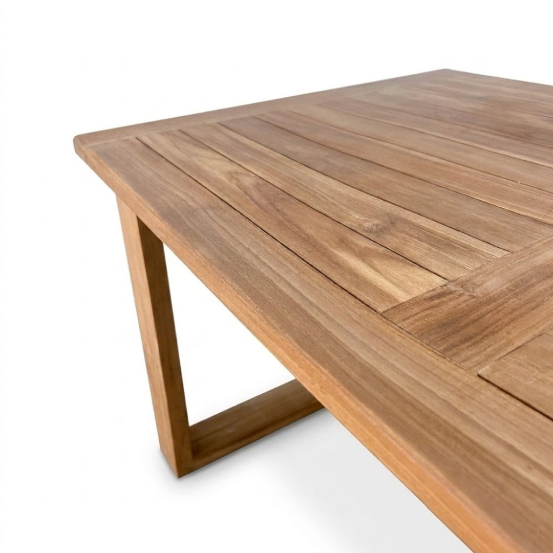 Corfu/Tulum Sahara Dust dining tuinset | 6 personen | teakhout + touw | 200cm