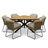 Corsica/Tulum Sahara Dust dining tuinset | 6 personen | polywood + touw | 158cm