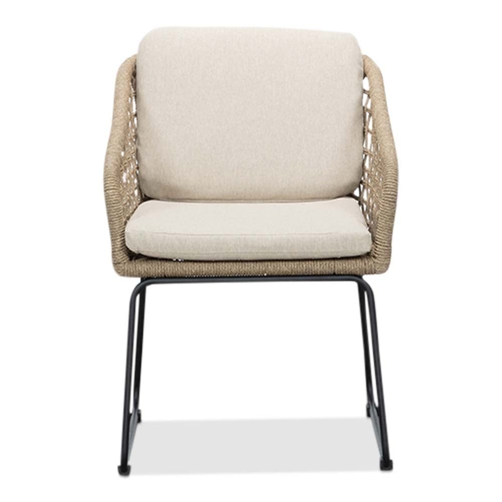 Corsica/Tulum Sahara Dust dining tuinset | 6 personen | polywood + touw | 158cm
