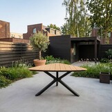 Corsica/Tulum Lava Grey dining tuinset | 6 personen | polywood + touw | 158cm