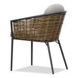 Dallas antraciet/Lucca dining tuinset | 6 personen | polywood + wicker | 220cm