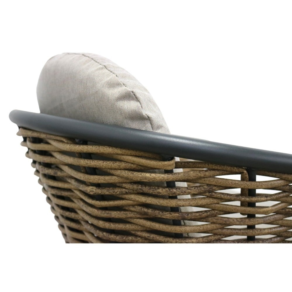 Dallas antraciet/Lucca dining tuinset | 6 personen | polywood + wicker | 220cm