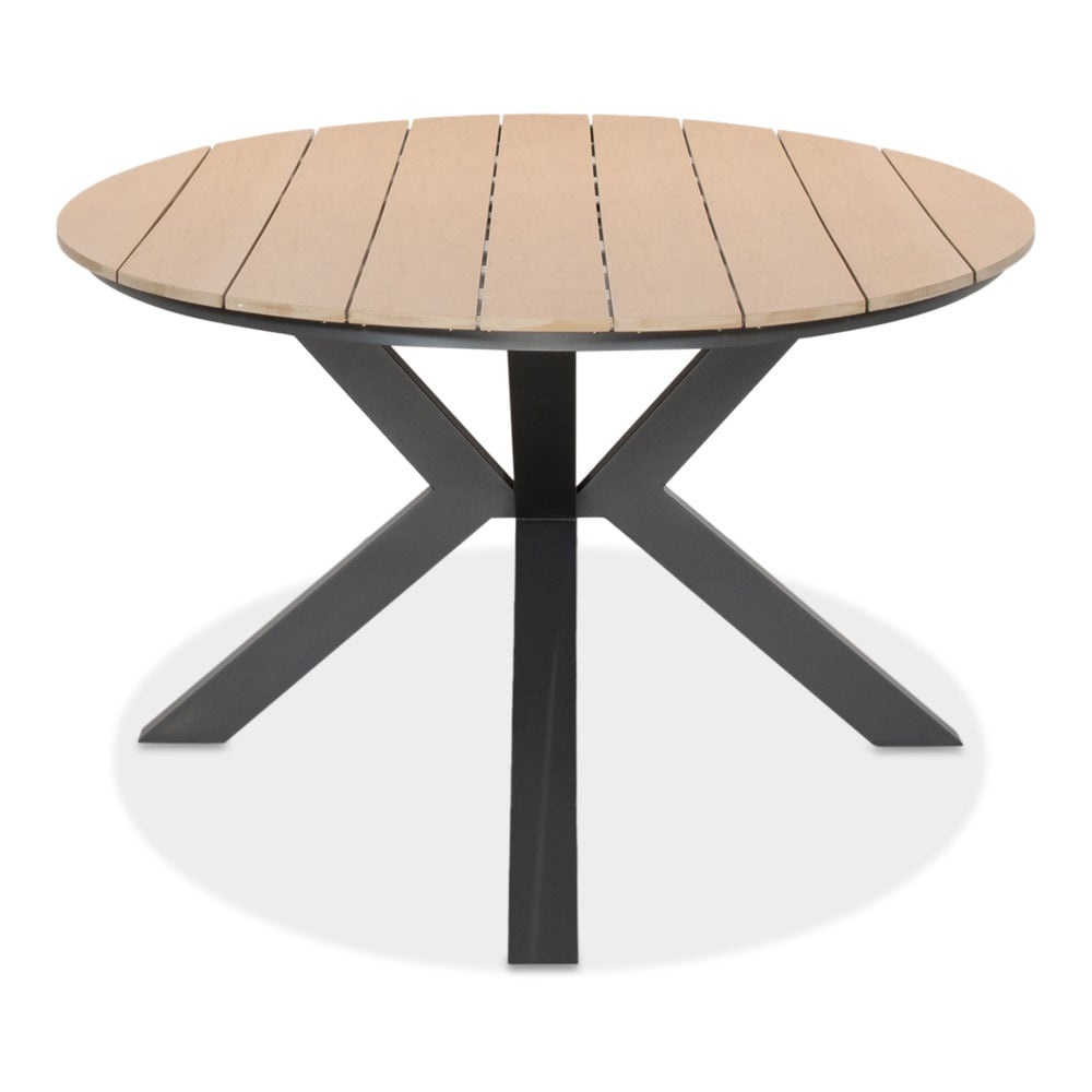 Dallas antraciet/Lucca dining tuinset | 6 personen | polywood + wicker | 220cm