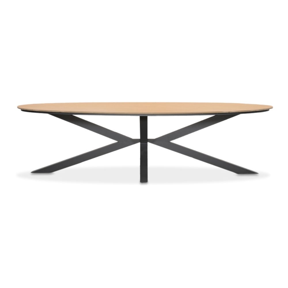 Dallas antraciet/Harper Sahara Dust dining tuinset | 6 personen | polywood + touw | 220cm