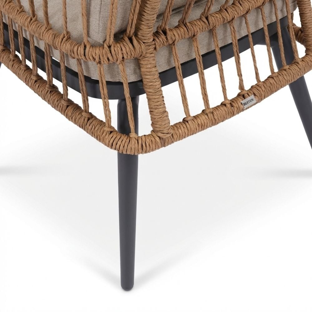 Elena/Alicante zand dining tuinset | 6 personen | teakhout + wicker | 240cm