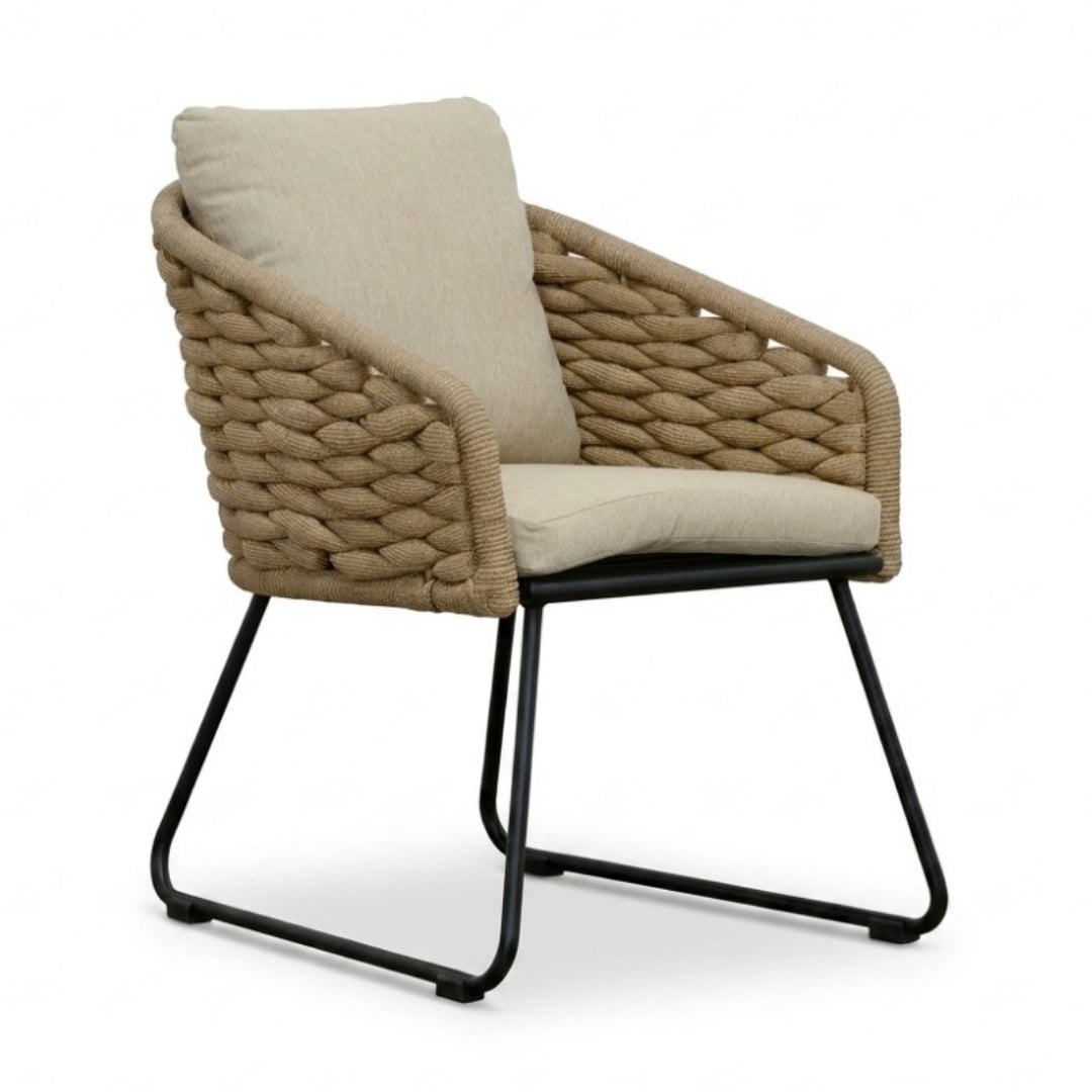 Elena/Flora Sahara Dust dining tuinset | 6 personen | teakhout + touw | 240cm