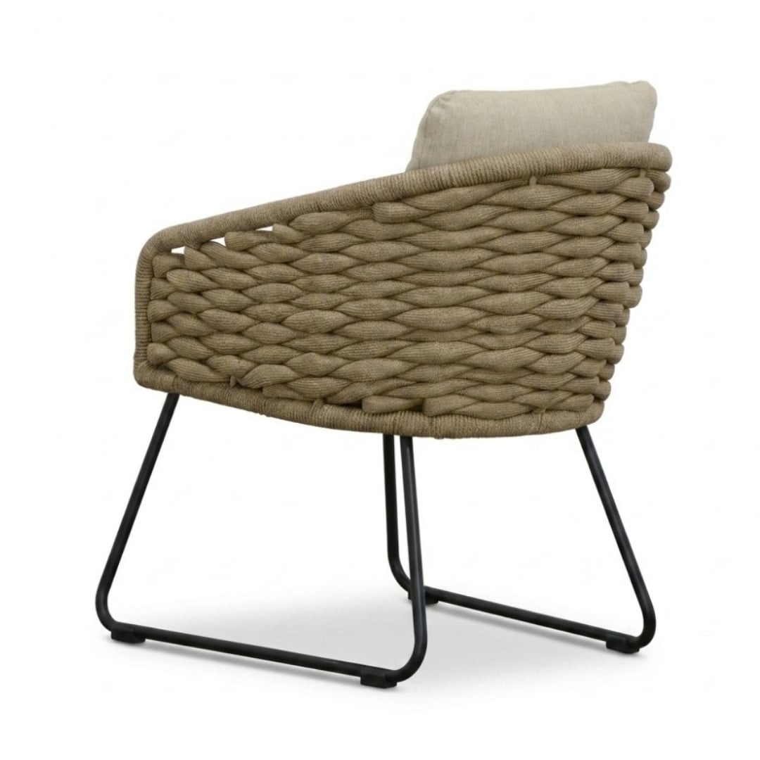 Elena/Flora Sahara Dust dining tuinset | 6 personen | teakhout + touw | 240cm