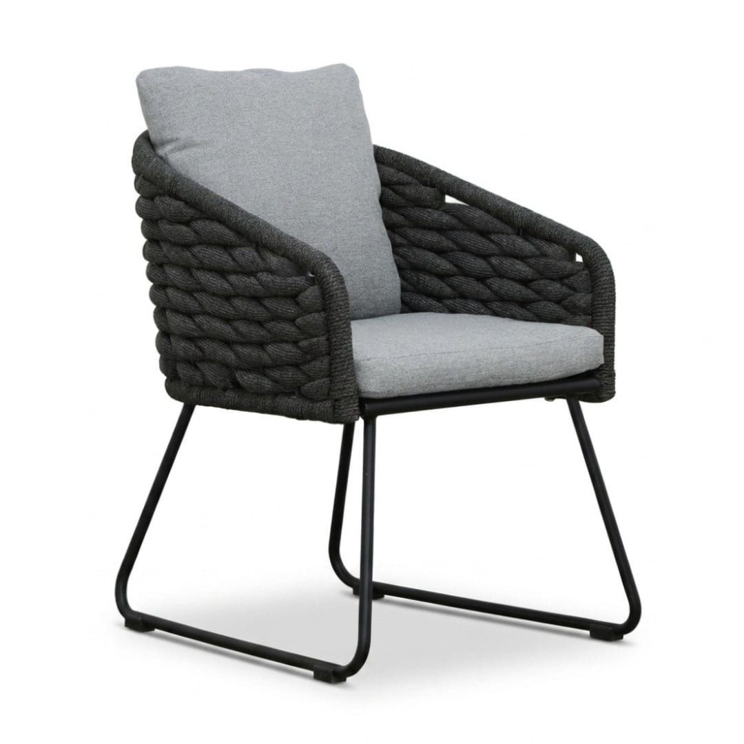 Elena/Flora Stone Grey dining tuinset | 6 personen | teakhout + touw | 240cm