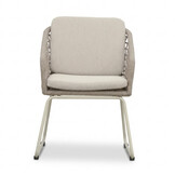 Elzas/Tulum Almond Beige dining tuinset | 4 personen | polystone + touw | Ø135cm rond
