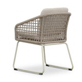 Elzas/Tulum Almond Beige dining tuinset | 4 personen | polystone + touw | Ø135cm rond