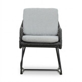 Elzas/Gianna Stone Grey dining tuinset | 4 personen | polystone + touw | Ø135cm rond