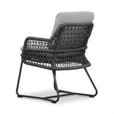 Elzas/Gianna Stone Grey dining tuinset | 4 personen | polystone + touw | Ø135cm rond