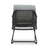 Elzas/Gianna Stone Grey dining tuinset | 4 personen | polystone + touw | Ø135cm rond