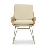 Elzas/Carlos beige dining tuinset | 4 personen | polystone + wicker | Ø135cm rond