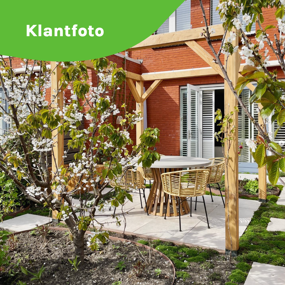 Elzas/Harper Sahara Dust dining tuinset | 4 personen | polystone + touw | Ø135cm rond