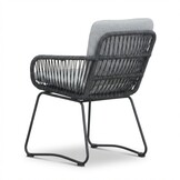 Elzas/Harper Stone Grey dining tuinset | 4 personen | polystone + touw | Ø135cm rond