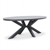 Firenze antraciet/Lexis Stone Grey dining tuinset | 6 personen | sintered stone + touw | 220cm