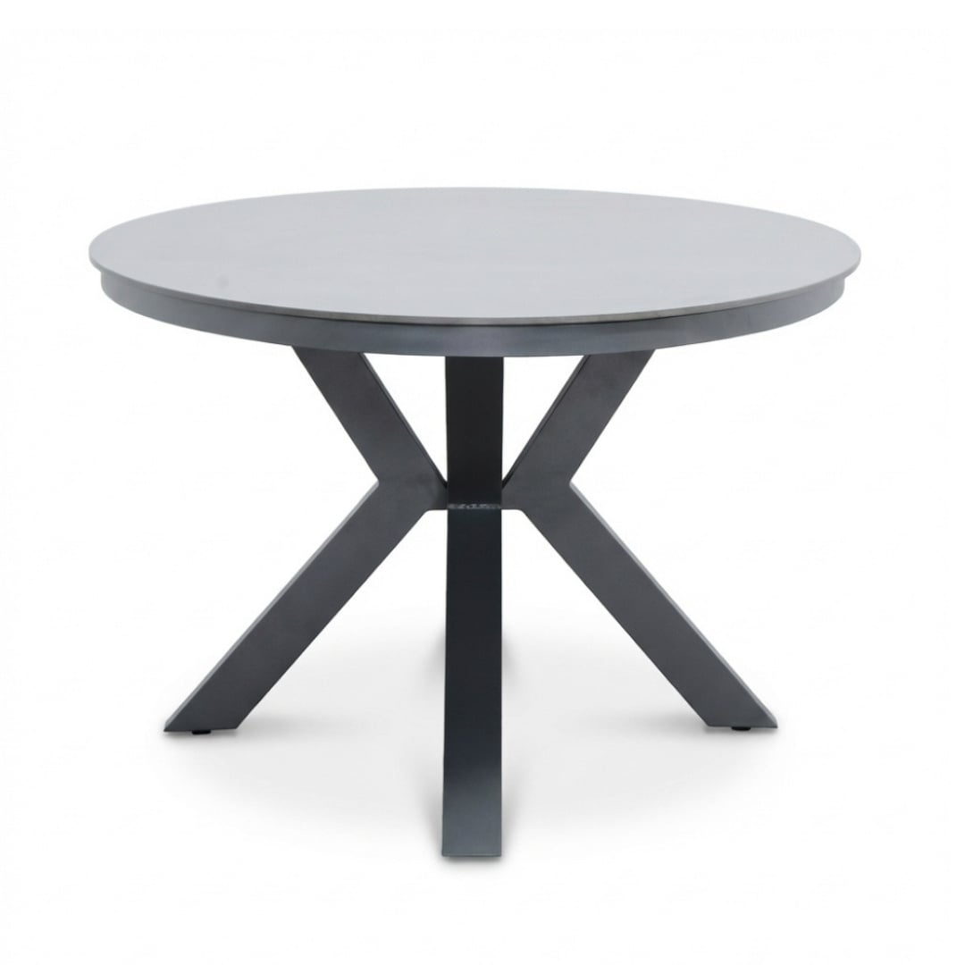 Firenze antraciet/Lexis Stone Grey dining tuinset | 6 personen | sintered stone + touw | 220cm