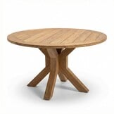 Genua/Tulum Sahara Dust dining tuinset | 4 personen | teakhout + touw | 120cm