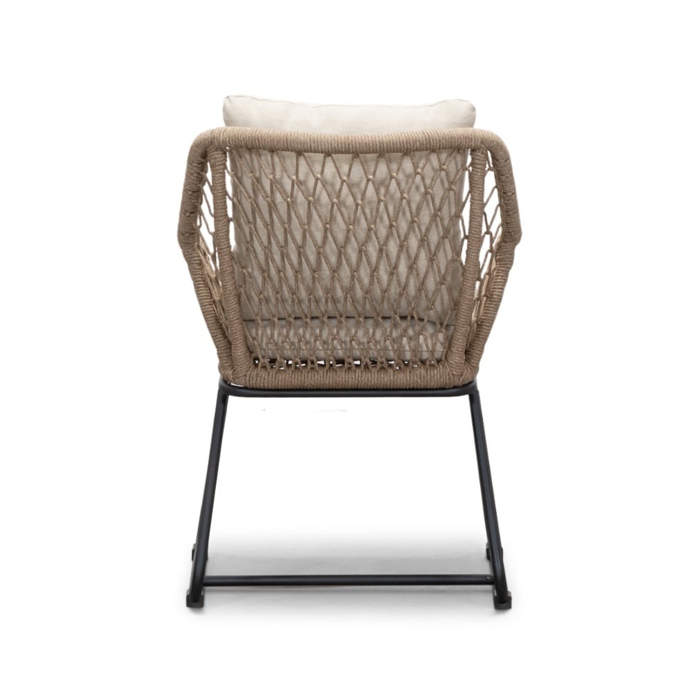 Genua/Portofino Sahara Dust dining tuinset | 4 personen | teakhout + touw | 120cm