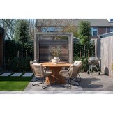 Genua/Portofino Sahara Dust dining tuinset | 4 personen | teakhout + touw | 120cm