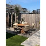 Genua/Portofino Sahara Dust dining tuinset | 4 personen | teakhout + touw | 120cm