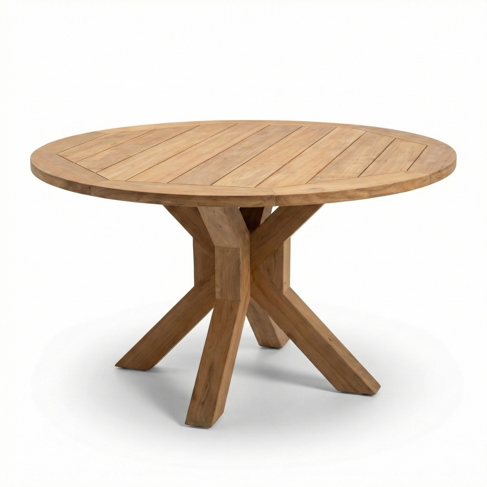 Genua/Portofino Sahara Dust dining tuinset | 4 personen | teakhout + touw | 120cm